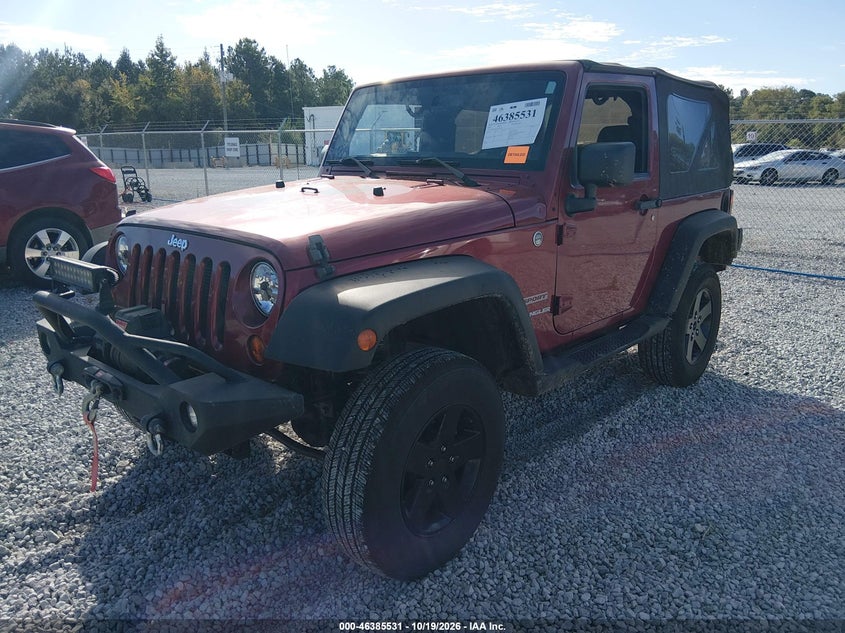 Vin: 1c4gjwag3dl607072, lot: 46885878, jeep wrangler sport 20132