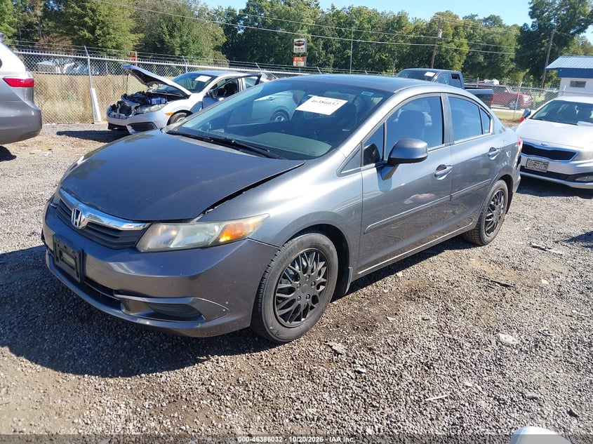 2012 Honda Civic Ex, Front End, IAAI, VIN 2HGFB2F81CH335816 — photo 2