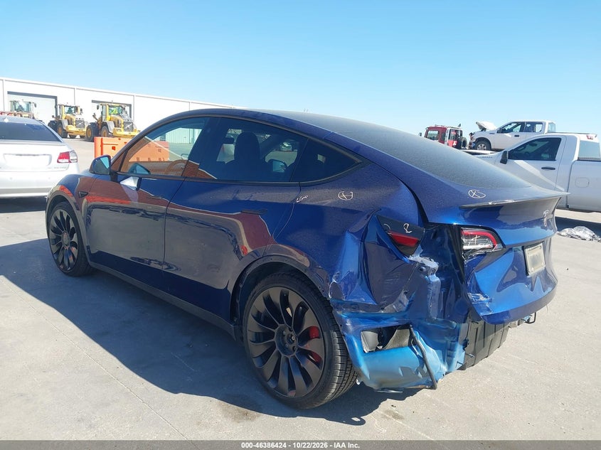 Vin: 7saygdef2nf511255, lot: 46886771, tesla model y performance dual motor all-wheel drive 20223