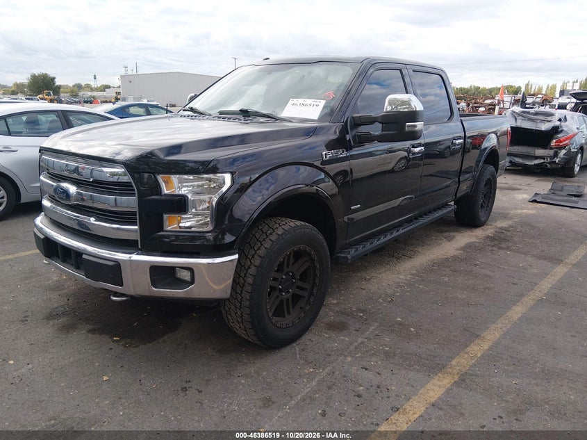 2017 Ford F-150 Lariat, Right Front, IAAI, VIN 1FTFW1EG2HKC82727 — photo 2