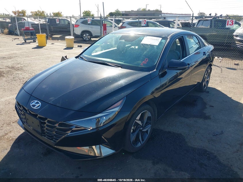 Vin: kmhln4ajxpu051422, lot: 46886992, hyundai elantra hybrid limited 20232