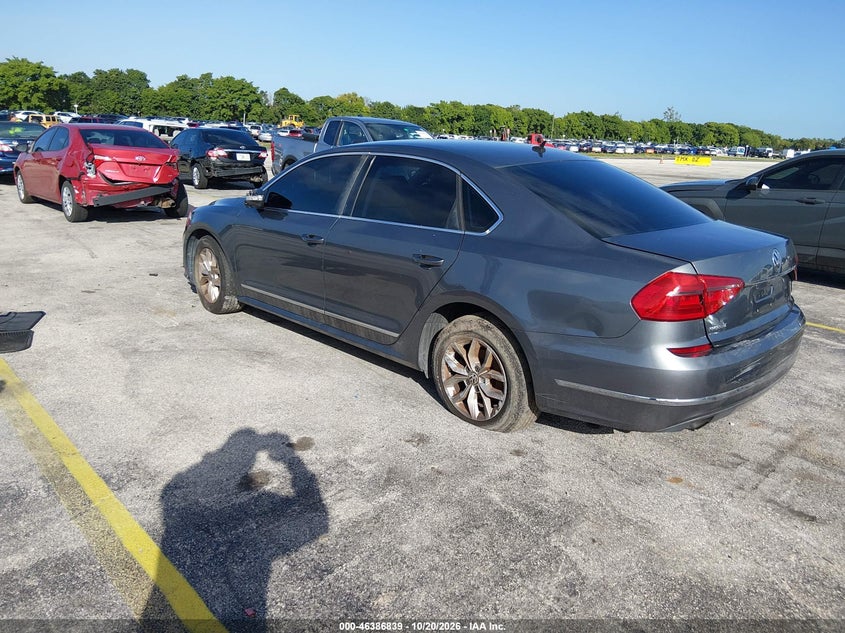 Vin: 1vwat7a39gc059566, lot: 46887186, volkswagen passat 1.8t s 20163