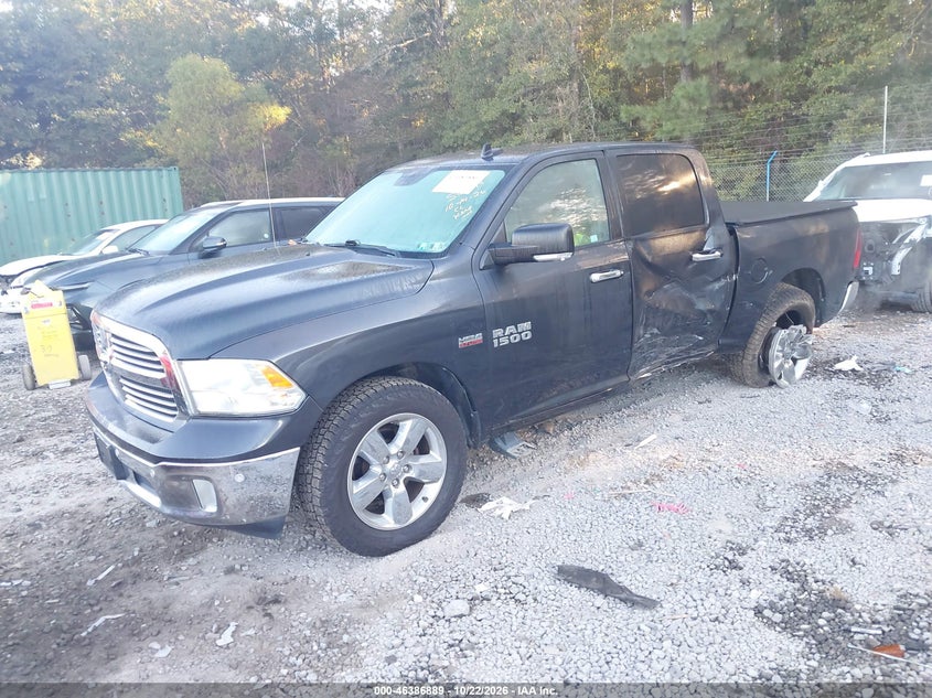 2017 Ram 1500 Big Horn 4X4 5'7 Box, Front End, IAAI, VIN 3C6RR7LT1HG637778 — photo 2