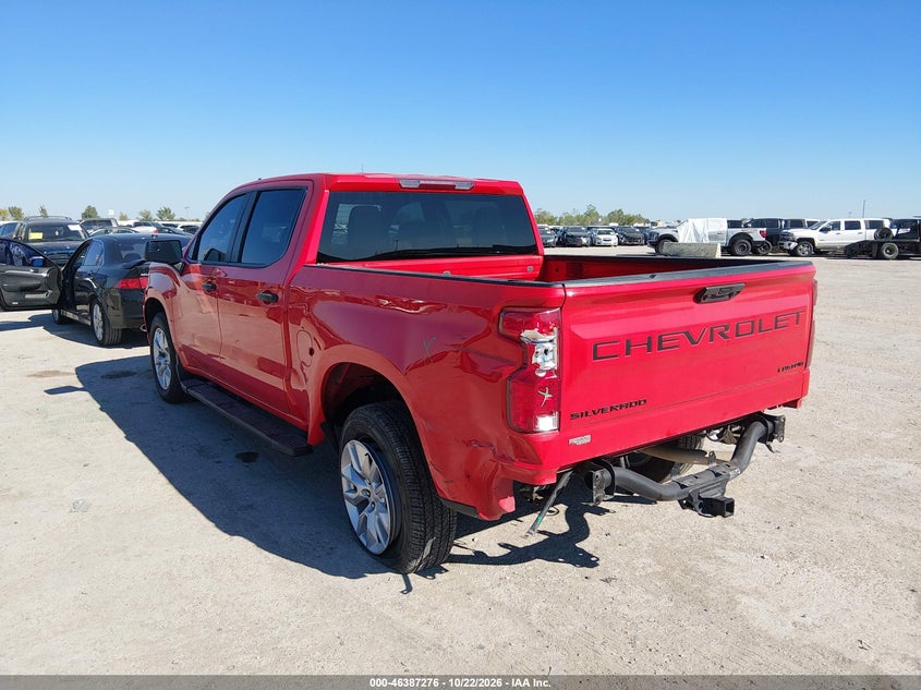 Vin: 3gcpabek3rg340026, lot: 46887623, chevrolet silverado 1500 2wd  short bed custom 20243