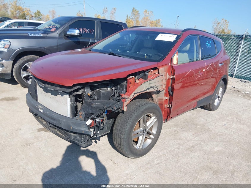 Vin: 5xyzu3lb3hg498601, lot: 46887709, hyundai santa fe sport 2.4l 20172