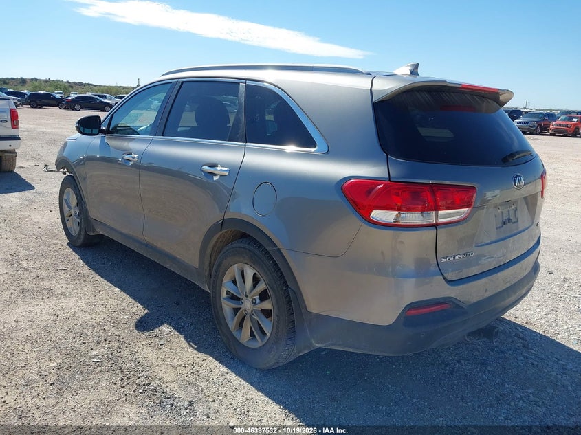 Vin: 5xypg4a31jg416273, lot: 46887879, kia sorento 2.4l lx 20183