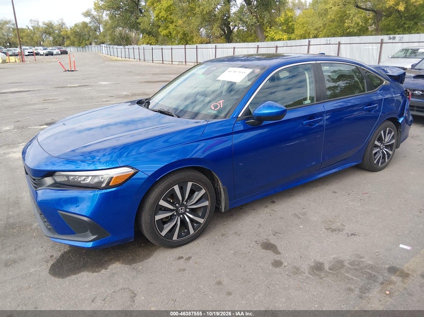 2022 Honda Civic Ex, Rear, IAAI, VIN 2HGFE1F74NH327821 — photo 2