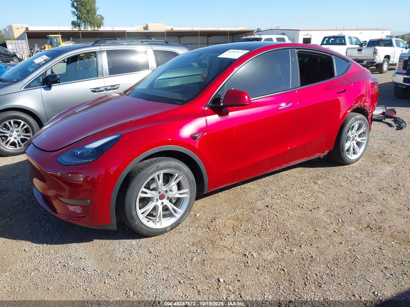 2024 Tesla Model Y Long Range Dual Motor All-Wheel Drive, Rear, IAAI, VIN 7SAYGDEE5RA238421 — photo 2