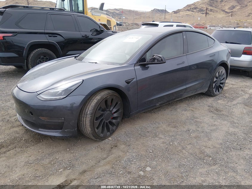Vin: 5yj3e1ec1pf627857, lot: 46888096, tesla model 3 performance dual motor all-wheel drive 20232