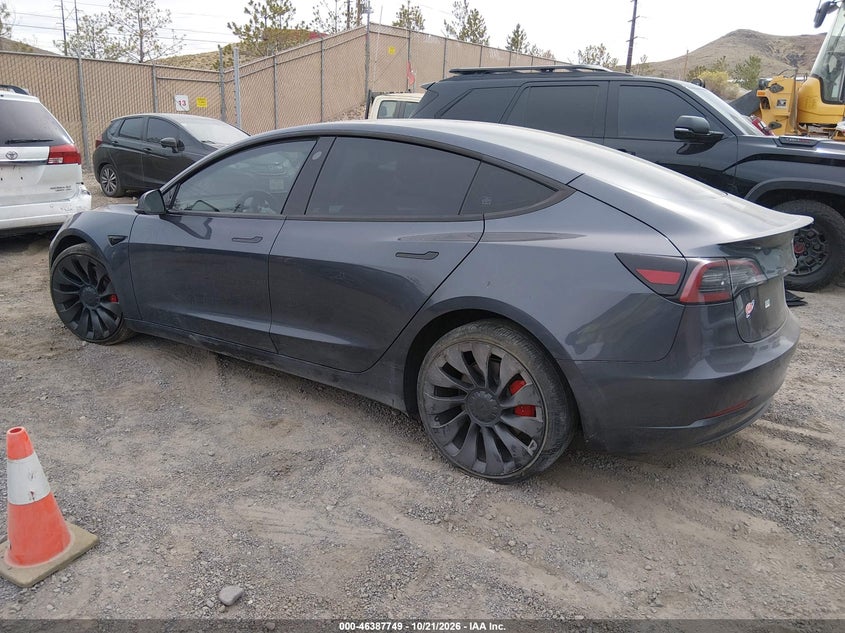 Vin: 5yj3e1ec1pf627857, lot: 46888096, tesla model 3 performance dual motor all-wheel drive 20233