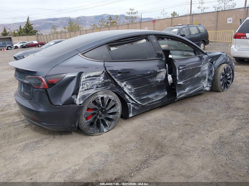 Vin: 5yj3e1ec1pf627857, lot: 46888096, tesla model 3 performance dual motor all-wheel drive 20234