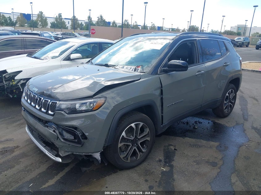 Vin: 3c4njdcn8pt524530, lot: 46888117, jeep compass limited 4x4 20232