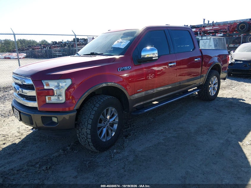 Vin: 1ftew1eg0gfc55397, lot: 46888932, ford f-150 lariat 20162