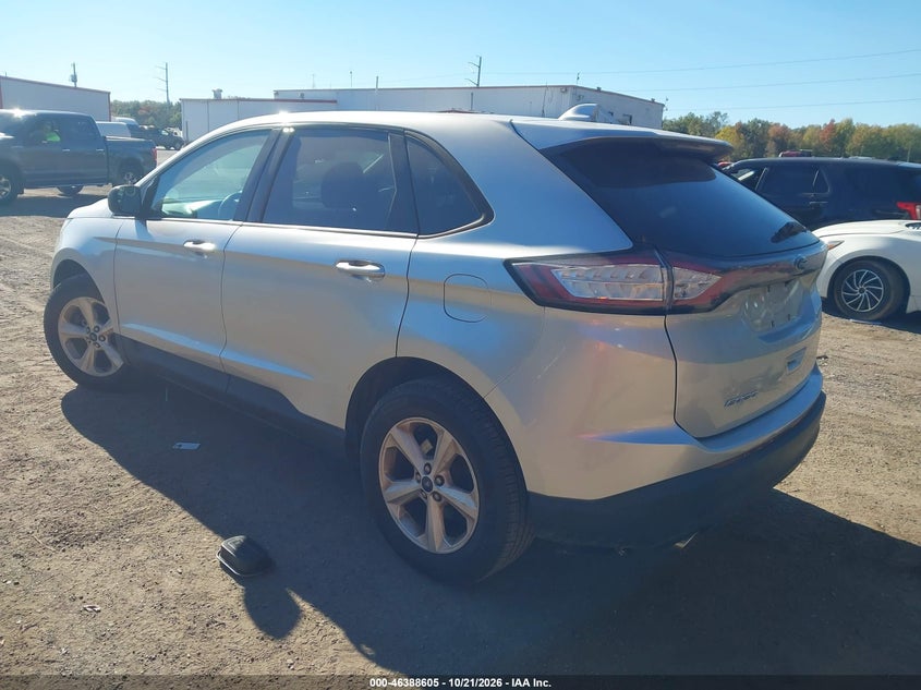 Vin: 2fmtk3g88fbb79721, lot: 46888963, ford edge se 20153