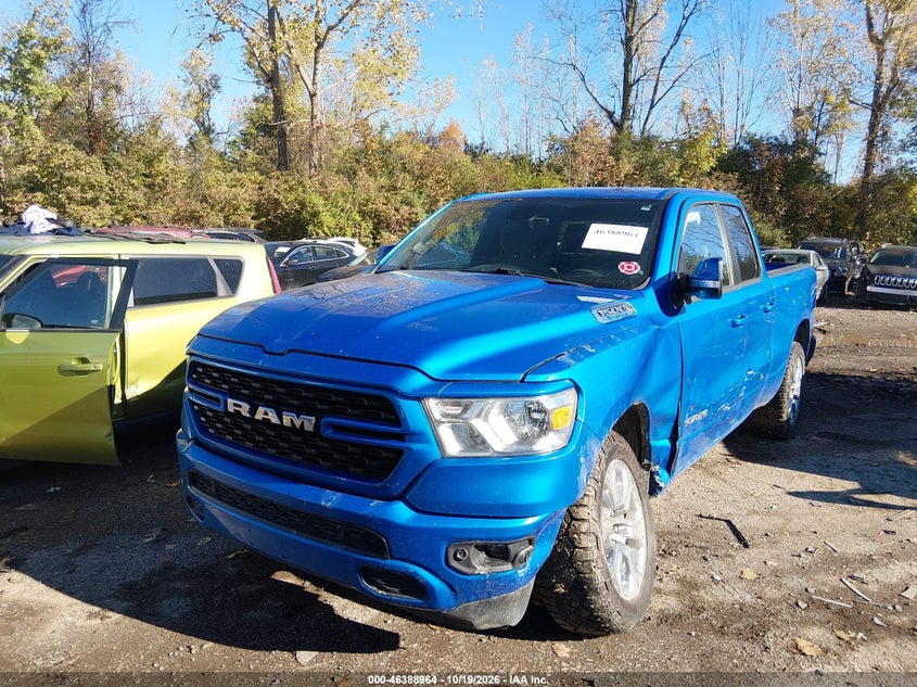 Vin: 1c6rrfbg9nn339626, lot: 46889322, ram 1500 big horn  4x4 6'4 box 20222