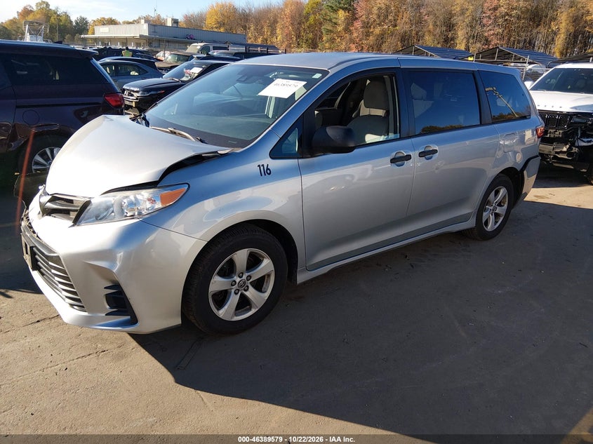 Vin: 5tdzz3dc2ls075383, lot: 46889937, toyota sienna l 20202