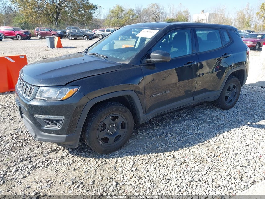 Vin: 3c4njdabxkt703377, lot: 46890201, jeep compass sport 4x4 20192