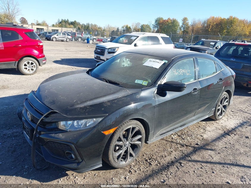 Vin: shhfk7h46ku422796, lot: 46890320, honda civic sport 20192