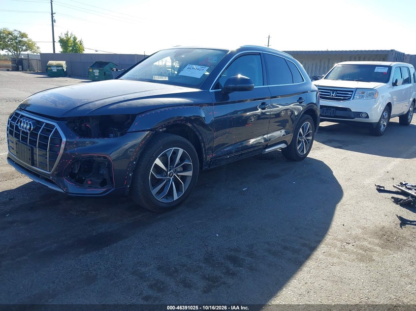 Vin: wa1aaafy2m2044476, lot: 46891383, audi q5 premium 45 tfsi quattro s tronic 20212