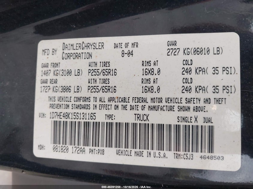2005 DODGE DAKOTA SLT · Фото 9