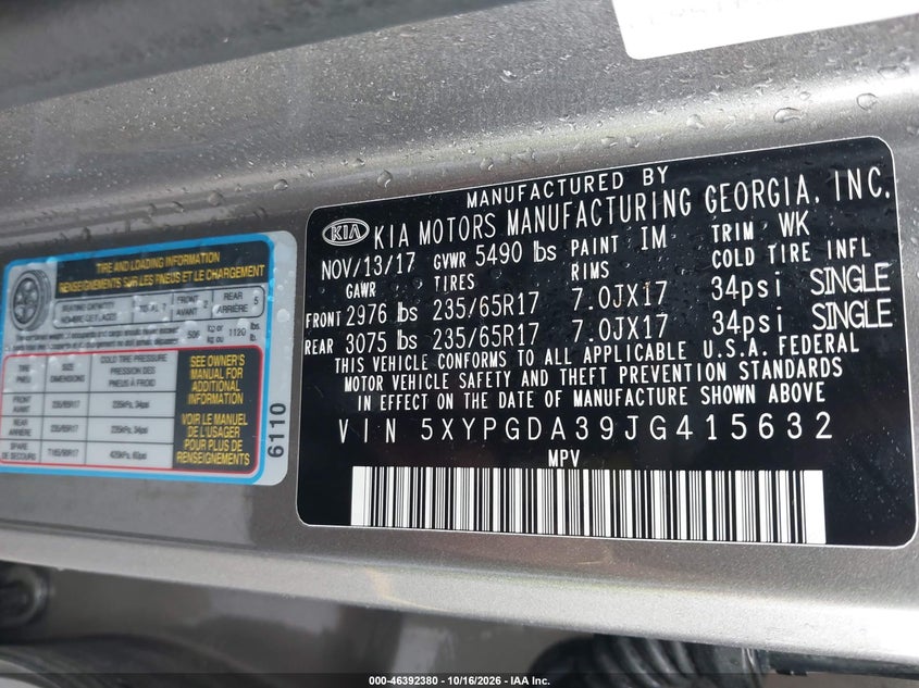 2018 KIA SORENTO 2.4L LX · Photo 9