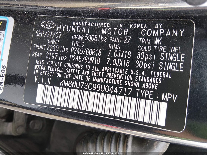 2008 HYUNDAI VERACRUZ GLS/LIMITED/SE · Фото 9