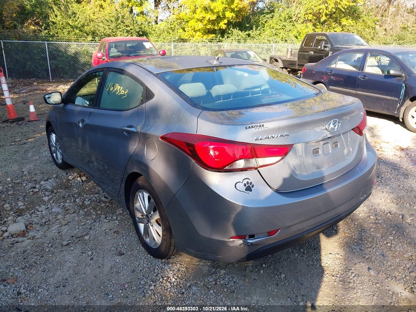 Vin: kmhdh4ae9fu346315, lot: 46893661, hyundai elantra se 20153