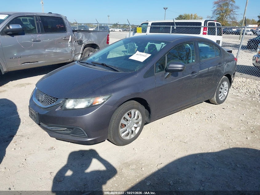 Vin: 19xfb2f53ee054300, lot: 46893680, honda civic lx 20142