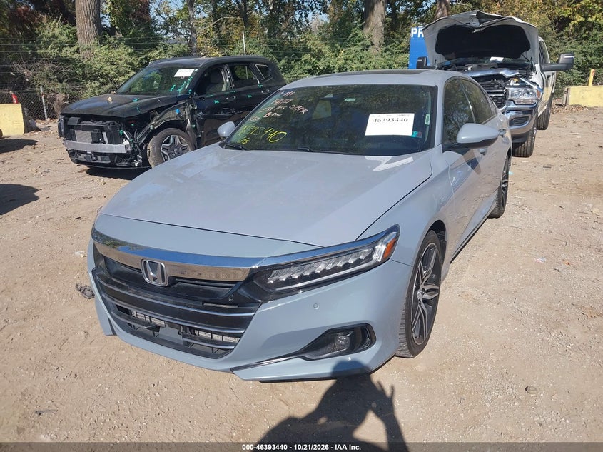 2021 Honda Accord Touring, Right Rear, IAAI, VIN 1HGCV2F96MA019492 — photo 2