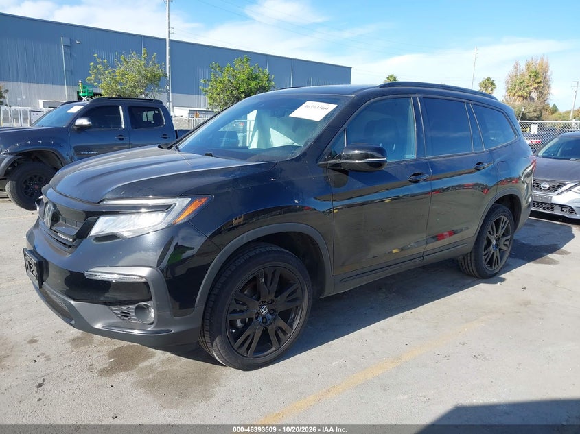 Vin: 5fnyf6h75nb059799, lot: 46893867, honda pilot awd black edition 20222