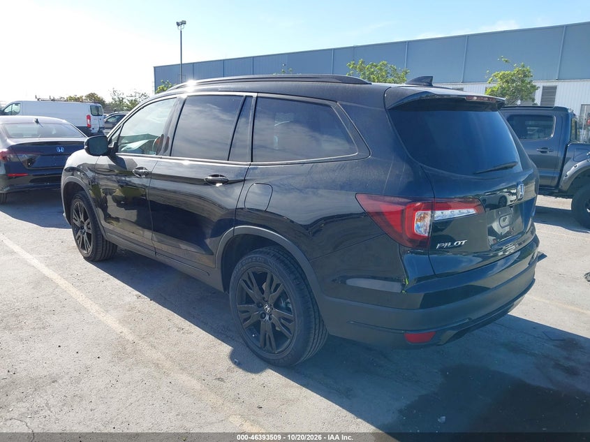 Vin: 5fnyf6h75nb059799, lot: 46893867, honda pilot awd black edition 20223