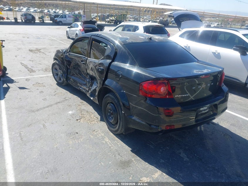 Vin: 1c3cdzab1dn638258, lot: 46894042, dodge avenger se 20133