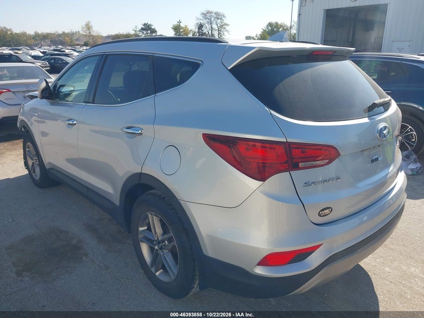 Vin: 5xyzu3lbxhg408876, lot: 46894216, hyundai santa fe sport 2.4l 20173