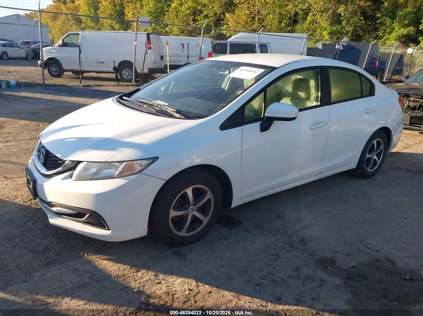 2015 Honda Civic Se, Неизвестно, IAAI, VIN 19XFB2F7XFE291434 — фото 2