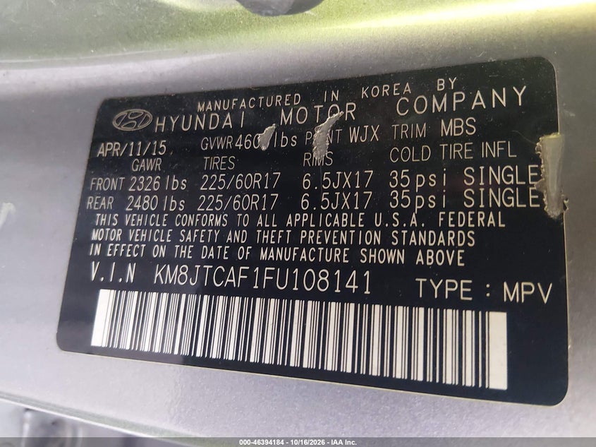 2015 HYUNDAI TUCSON GLS · Фото 9