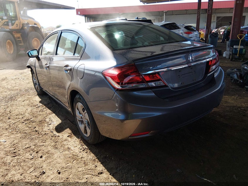 Vin: 19xfb2f51fe085451, lot: 46894672, honda civic lx 20153