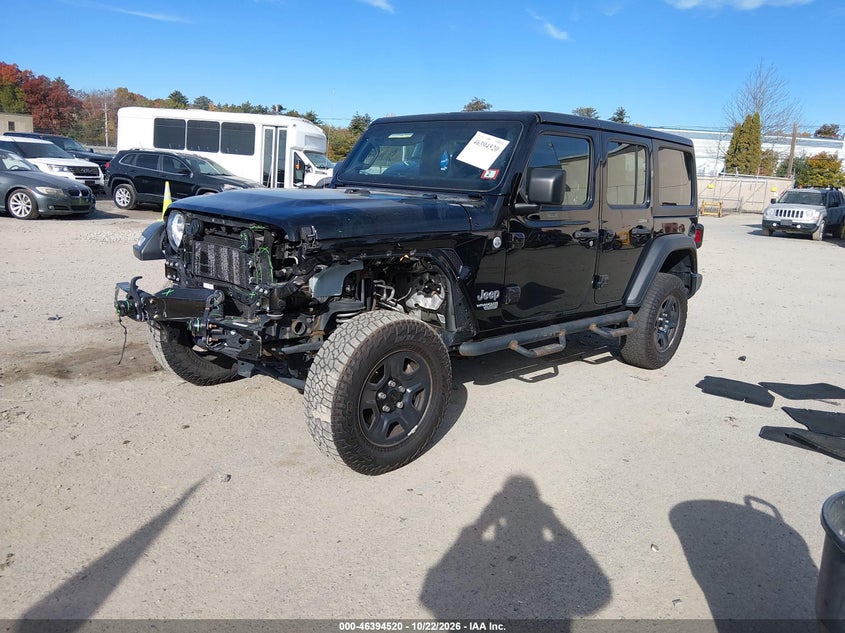 2021 Jeep Wrangler Unlimited Sport 4X4, Front End, IAAI, VIN 1C4HJXDG3MW506280 — photo 2