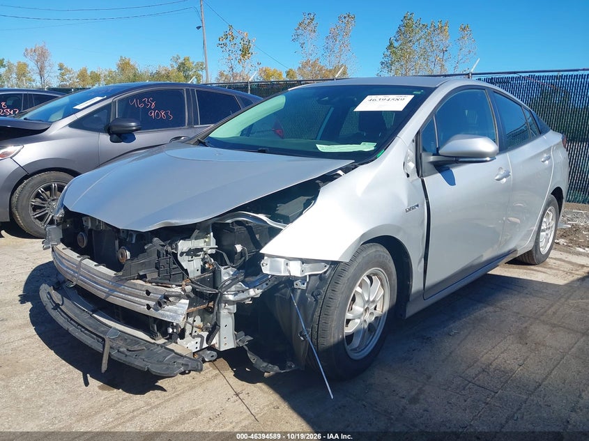 2019 Toyota Prius L Eco, Удар спереди, IAAI, VIN JTDKARFU8K3077026 — фото 2