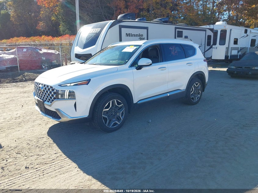 2022 Hyundai Santa Fe Plug-In Hybrid Sel Convenience, Rear, IAAI, VIN KM8S6DA27NU017212 — photo 2