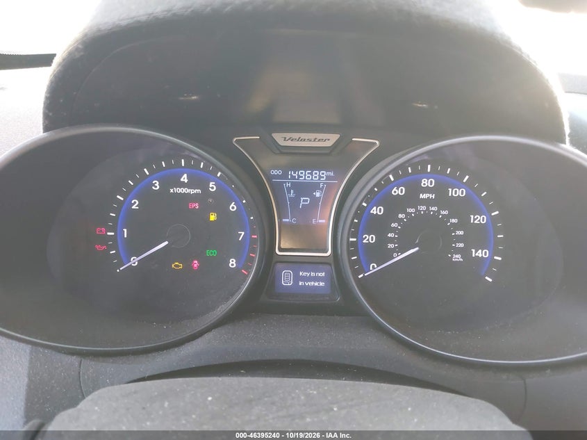 HYUNDAI VELOSTER 2013 VIN KMHTC6AE1DU158312