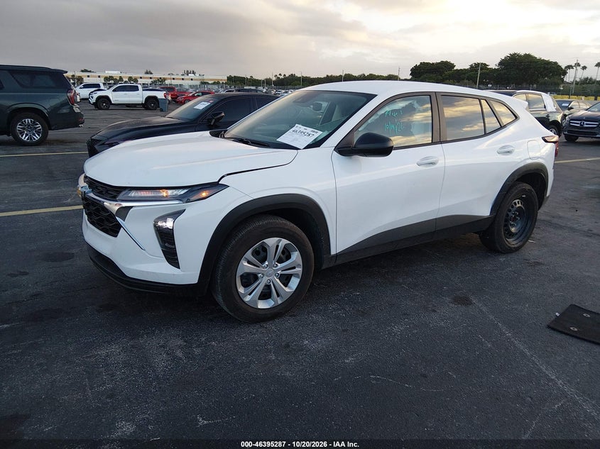 Vin: kl77lfepxtc043615, lot: 46895645, chevrolet trax fwd ls 20262