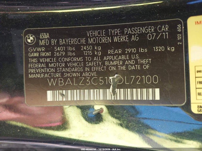 2012 BMW 650I · Фото 9