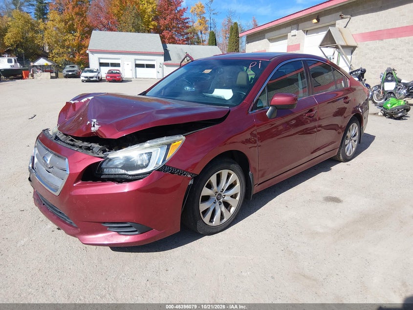 2015 Subaru Legacy 2.5I Premium, Удар спереди, IAAI, VIN 4S3BNAD62F3009370 — фото 2