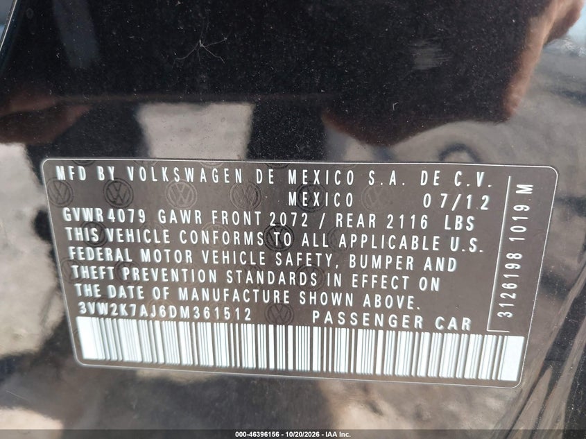 2013 VOLKSWAGEN JETTA 2.0L S · Фото 9