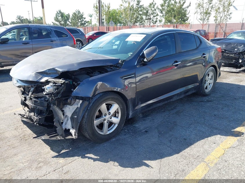 Vin: knagm4a74f5621207, lot: 46896896, kia optima lx 20152