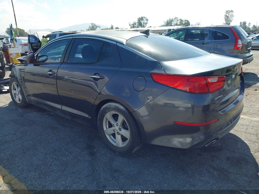 Vin: knagm4a74f5621207, lot: 46896896, kia optima lx 20153