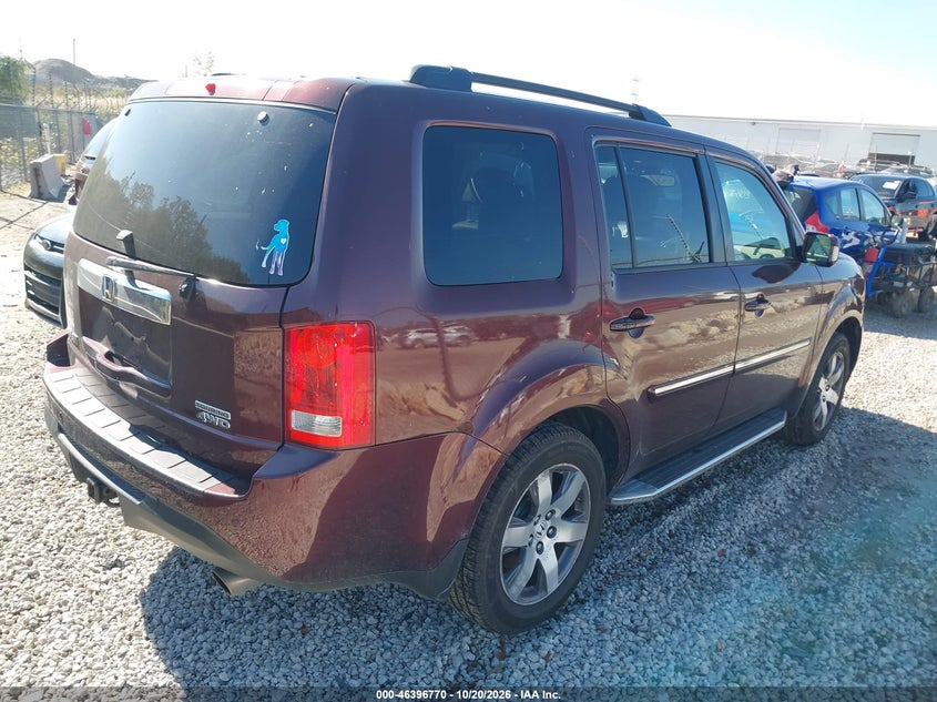Vin: 5fnyf4h97db085745, lot: 46897128, honda pilot touring 20134