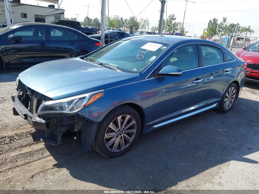 Vin: 5npe34af9gh389578, lot: 46897376, hyundai sonata sport 20162