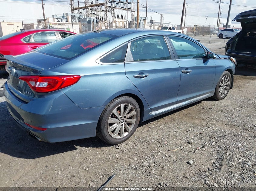 Vin: 5npe34af9gh389578, lot: 46897376, hyundai sonata sport 20164