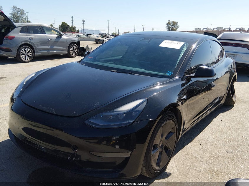 Vin: 5yj3e1ea1mf090949, lot: 46897575, tesla model 3 standard range plus rear-wheel drive 20212